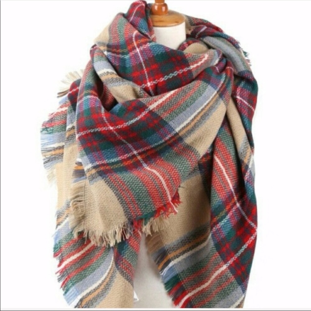 Plaid Blanket Scarf